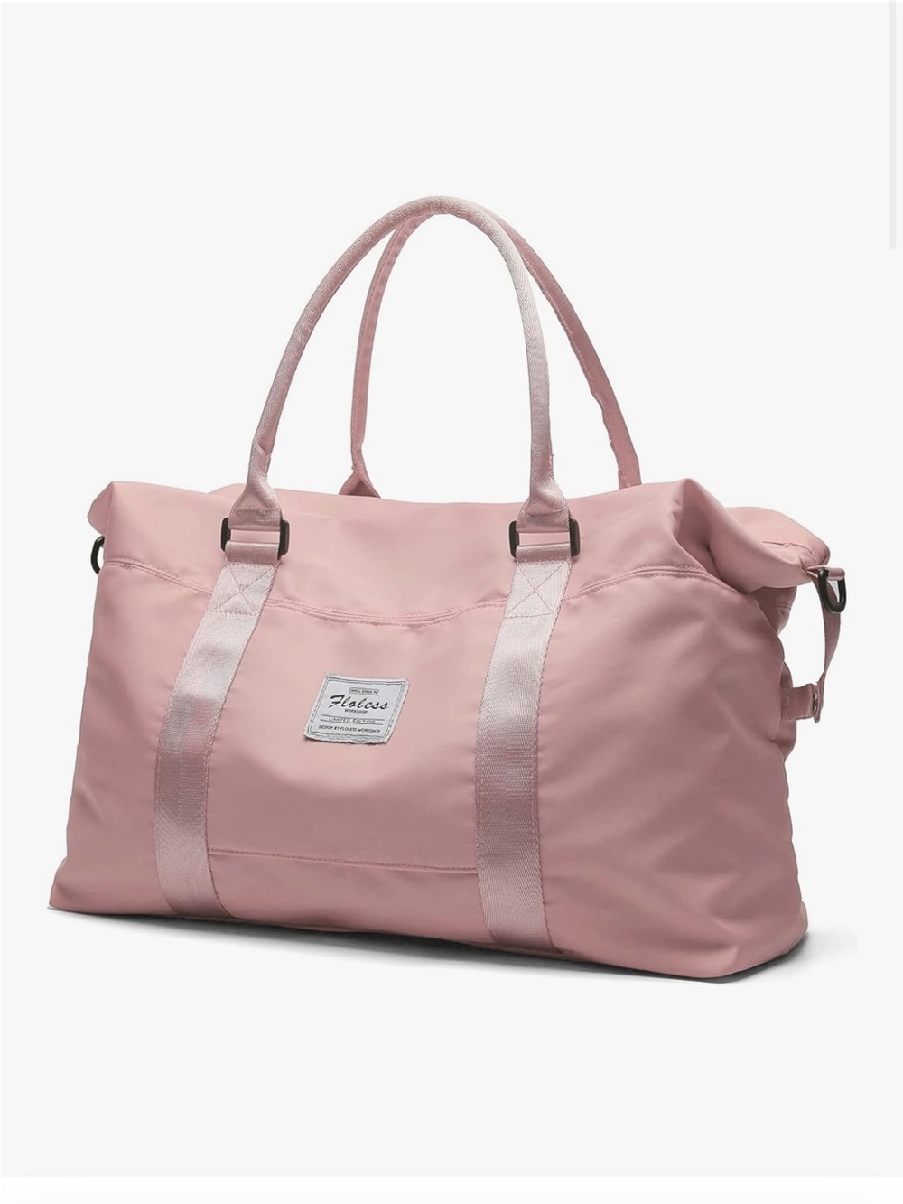 Pink travel/duffle bag with trolley sleeve.